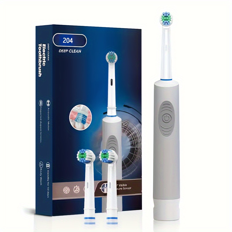 

Smart Electric Toothbrush, Fully Automatic Whitening Round Head Soft Bristle Brush For Adult Men And Women, Teeth Cleaner - 1 Set (without Battery)