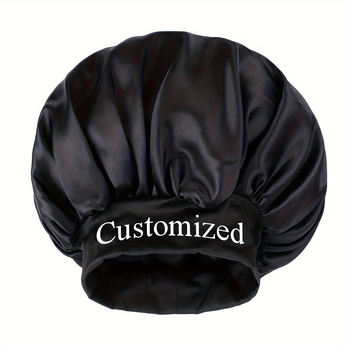 TEMU Customized Satin Sleeping Bonnet For Women And Men, Wide-brimmed For Curly Hair, Soft And Colorful, Gift, Wedding Gift, Party Supplies, Shower