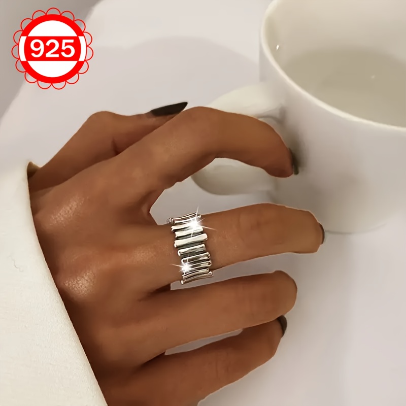 

1pc Vintage Elegant 925 Silver Ring, Hypoallergenic , Unisex Index Finger Tail Ring, Perfect Gift For Couples, , , Wedding, Beach Vacation, Christmas Holiday, Anti-oxidation Packaging, 3.8g