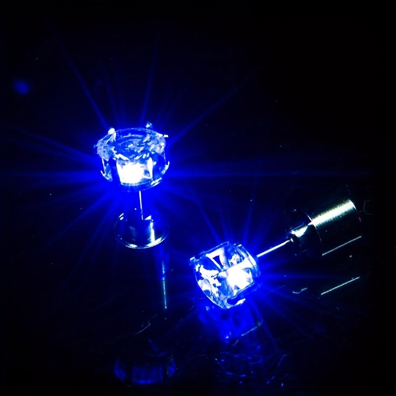 2pcs Luminous Stud Earrings, Led Light-up Earrings, Unisex Stud Earrings, Party Decoration Holiday Gift, Gift For Family