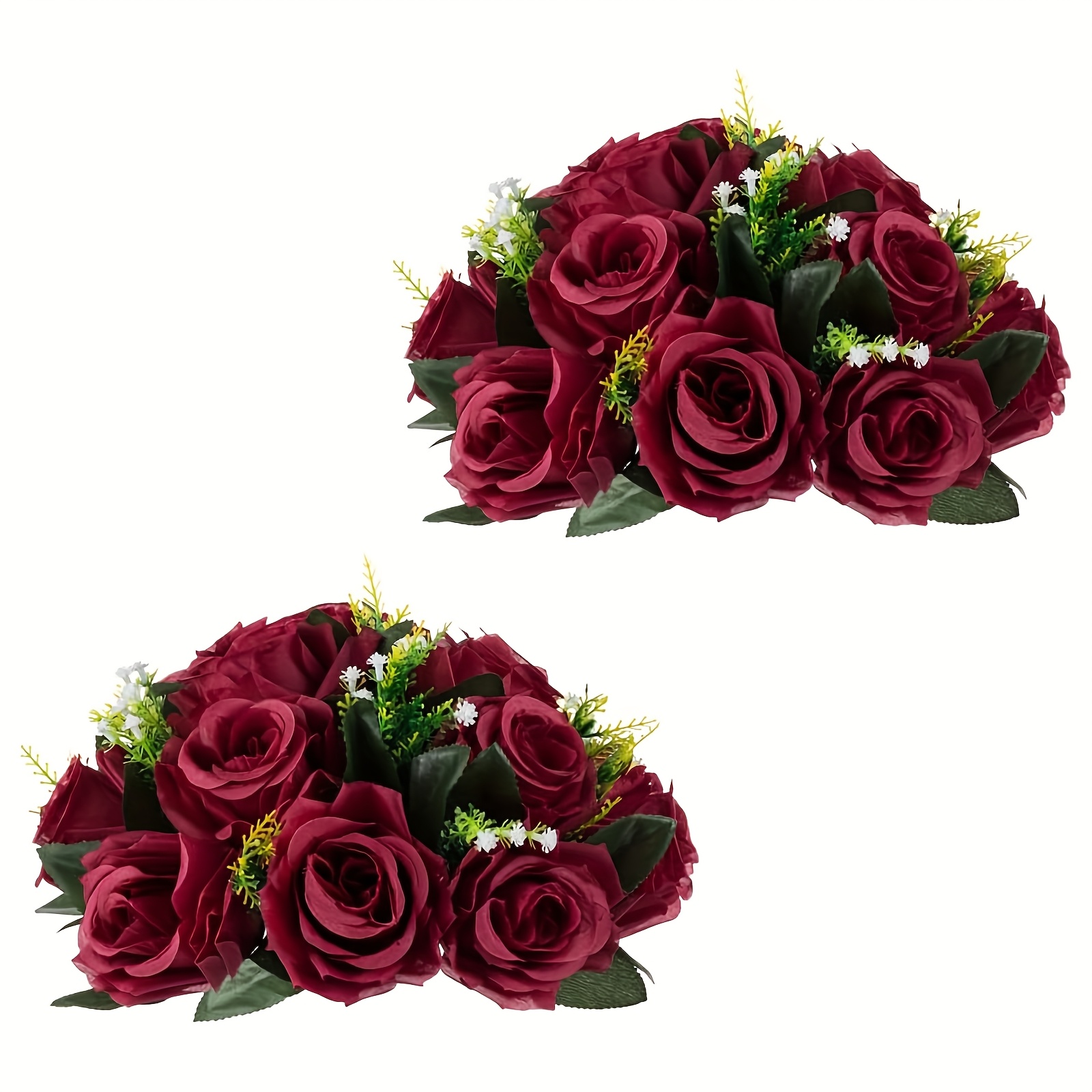 Image of 2pcs Simulation Flower Ball, High-end Wedding Decoration Rose Ball Artificial Flower, Suitable Parties, Valentine's Day, Home Decoration, Wedding Bouquet Arrangement