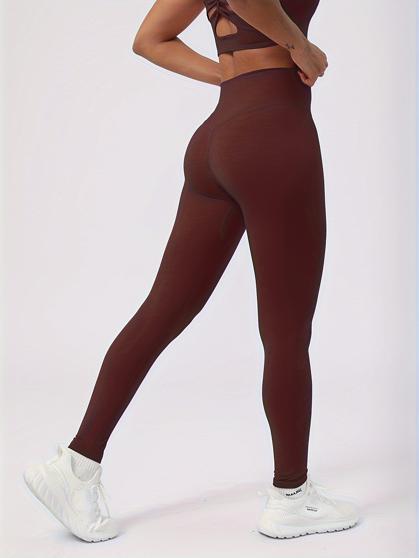 Brown Colour Stretchable Sports Leggings