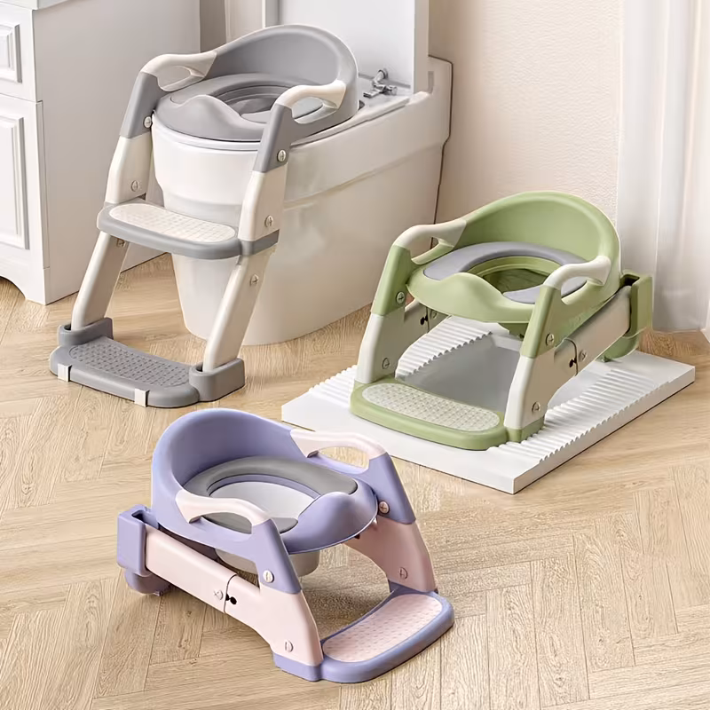 3 in 1 kids potty training toilet multifunctional child toilet seat foldable step stool for kids portable toilet training potty foldable step stool ideal for home use foldable step toilet with non slip footstool adjustable height Product details 1