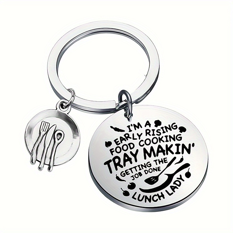 

Steel Keychain For Women - For Ladies, & Restaurant Servers - Round Lettering