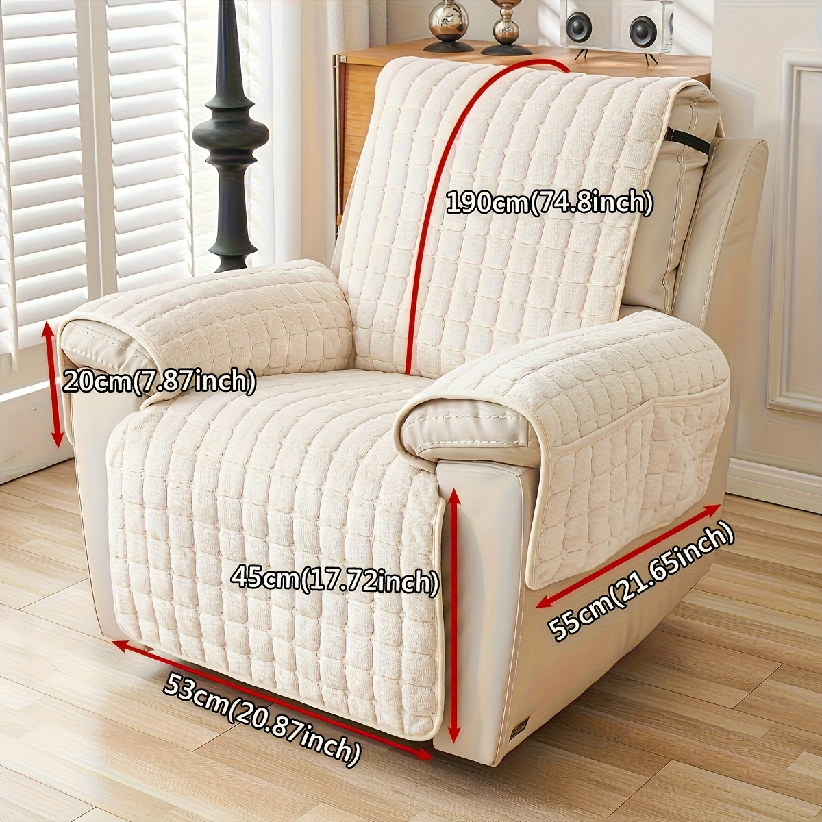 TEMU 1 pz Copridivano e in Peluche per Singolo, Stile Bohemien, Design a , Poliestere, Peluche Corto Lavabile in Lavatrice, agli Animali Domestici,