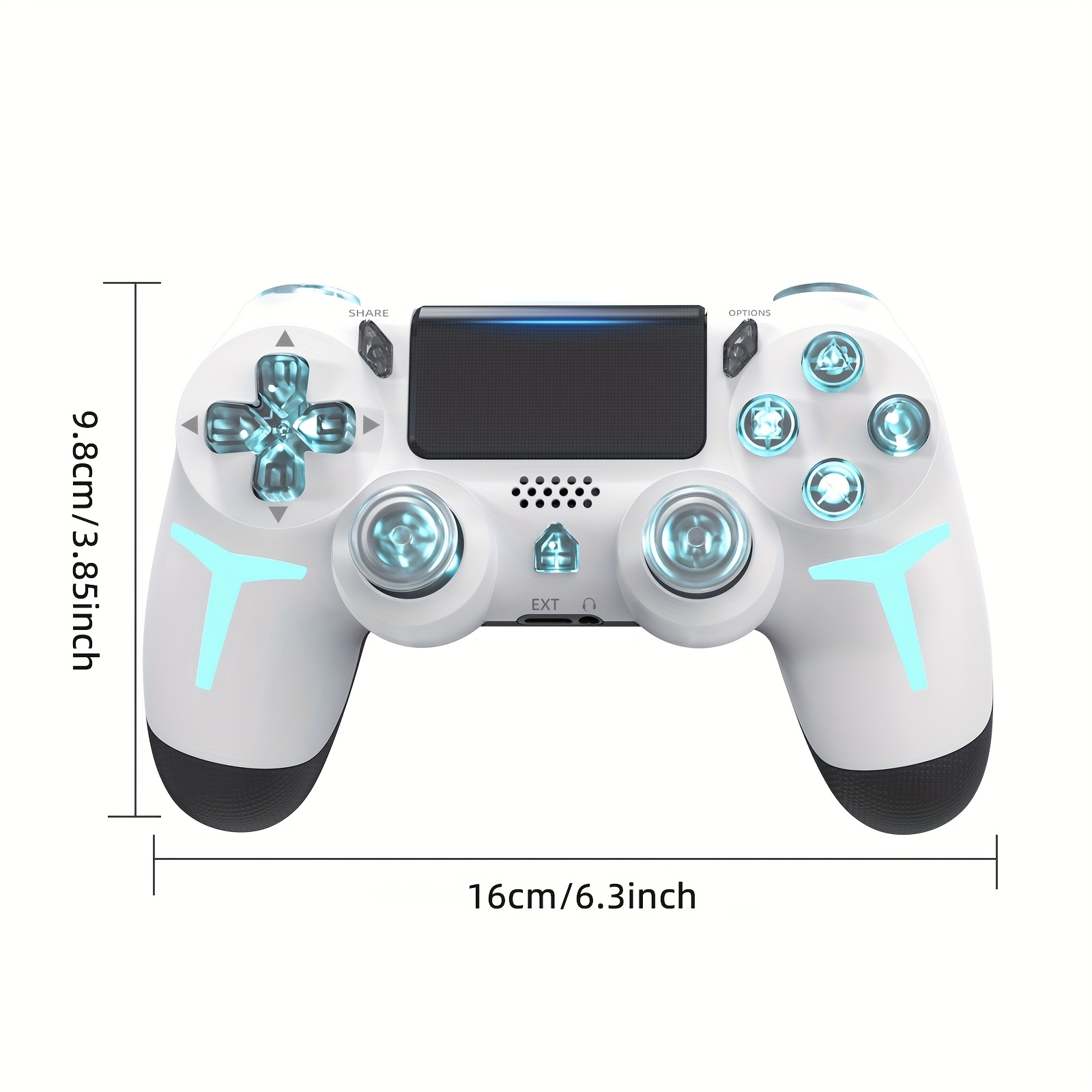 Upgraded P4 Game Controller with Lights, Long Battery Life, Touch Screen, And Six-Axis Vibration, Compatible with P3/P4/PC.