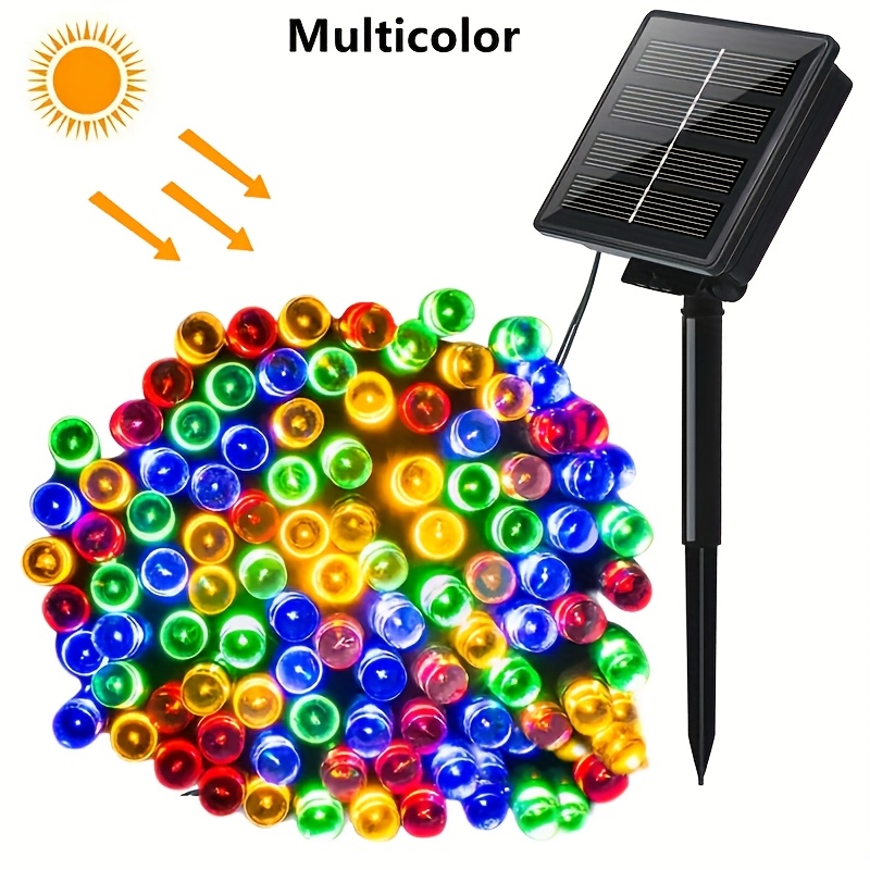 TEMU Solar Lights Outdoor 100 Led/50 Led/20 Led Solar String Lights With 8 Lighting Solar Christmas Lights Warm White/colorful/white - Outdoor Tree