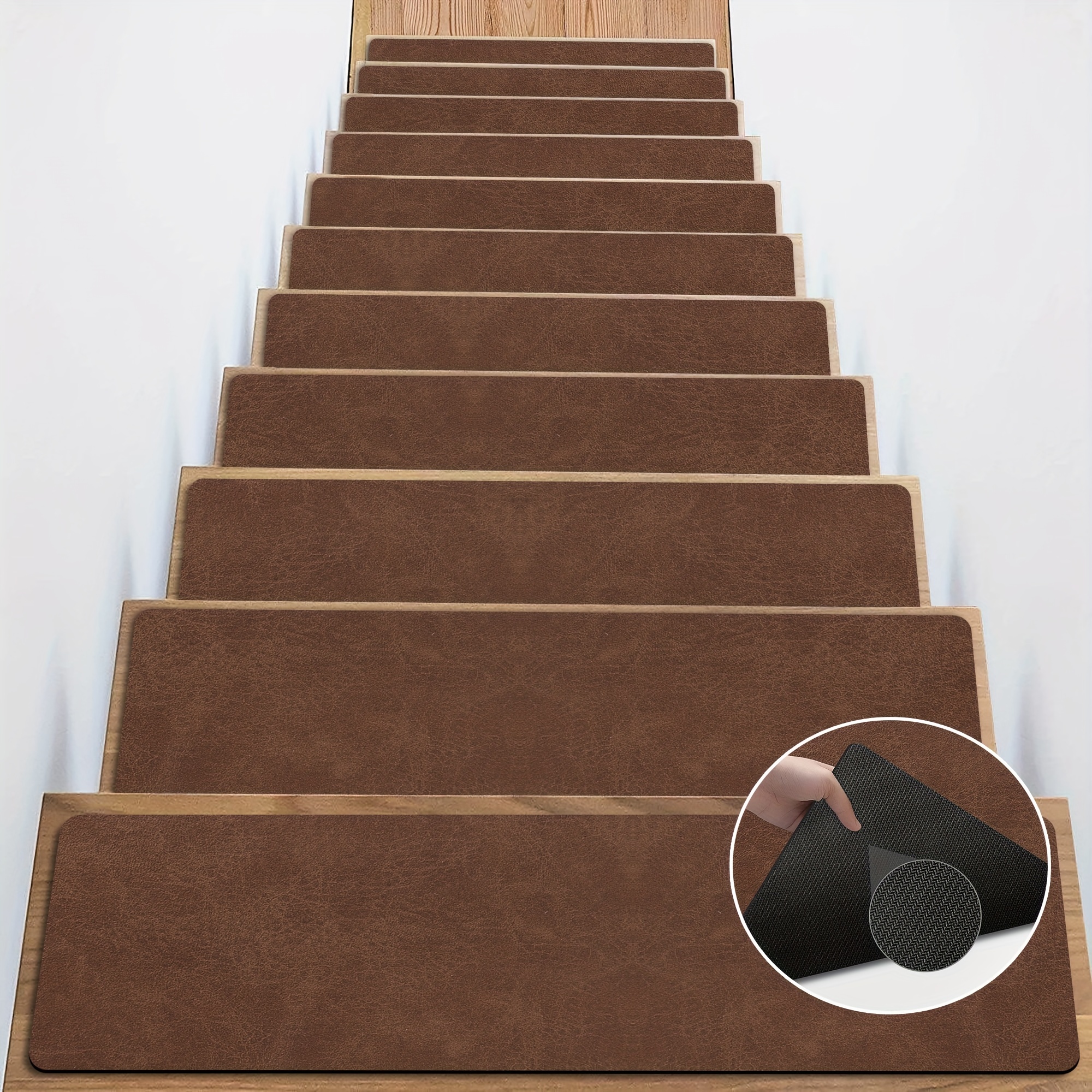

7packs/15packs Non-slip Rubber Stair Treads, 8"x30" Step Mats For Wooden Stairs, Reusable Stairway Carpets Strips Rugs Set, Washable Stair Pads, Staircase Step Carpet Treads