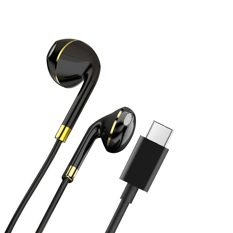 TEMU Wired Headphones With A Microphone, Noise-isolating In-ear Headphones, High-definition Calling, Compatible With Most 3.5mm Jacks, Type-c Wired