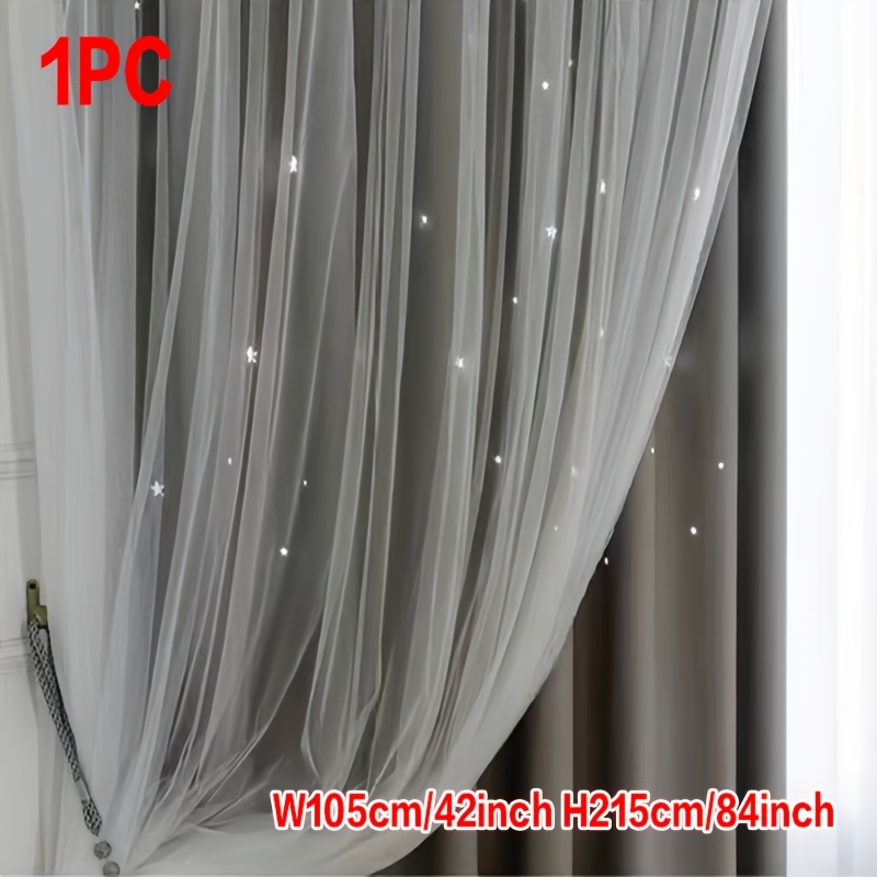Image of Xingx Curtains Blackout Curtains Bedroom Double Layer Curtains Curtains Cute Curtains Blackout Curtains, Curtains 84 Inches Long, Gray Curtains, 42x84 Inches
