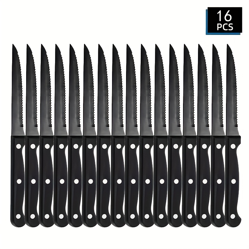 16 st rostfritt stål dessertknivset klassisk svart frukt - Temu Sweden