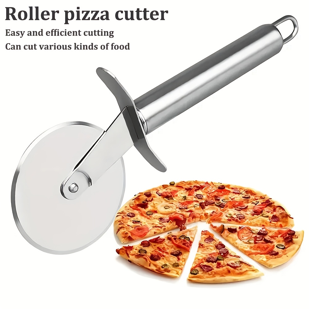 1pc Stainless Steel Single-Wheel Pizza Cutter for Home Kitchen Baking, Pizza, Pancakes, and Cakes