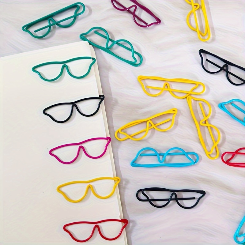 

24-pack Colorful Glasses-shaped Paper Clips - Cute Metal Binder Clips For Students, Office & School Supplies Cute School Supplies Cute Paper Clips