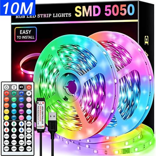 Colorful LED Light Strips, SMD 5050 Light Bulbs, Flexible RGB Light Bars, with Remote Control, Suitable for Bedroom, Living Room, Birthday Parties And Weddings for Lighting Decoration.