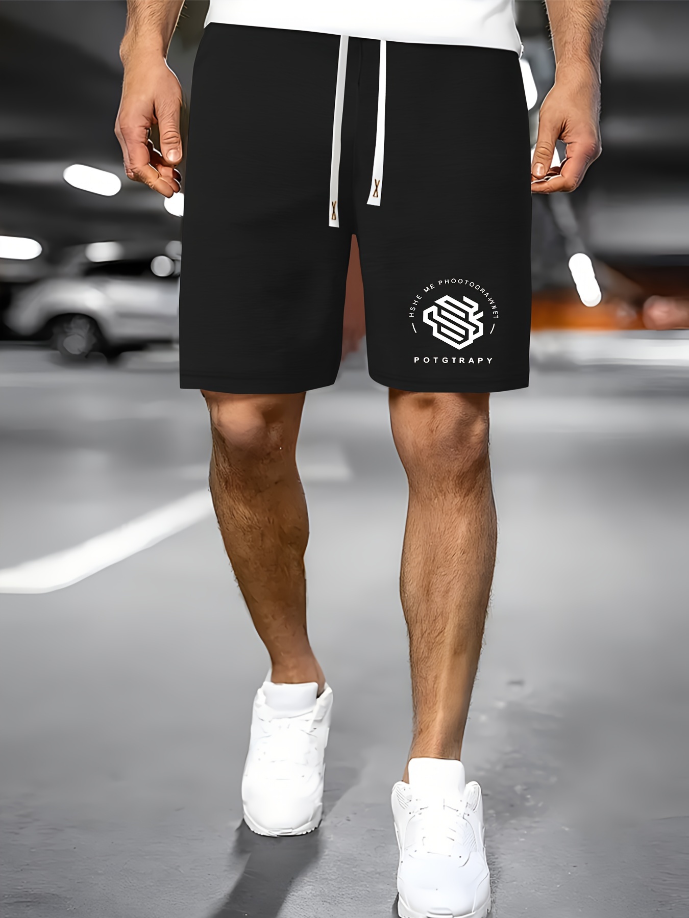 Drawstring Waist Track Shorts