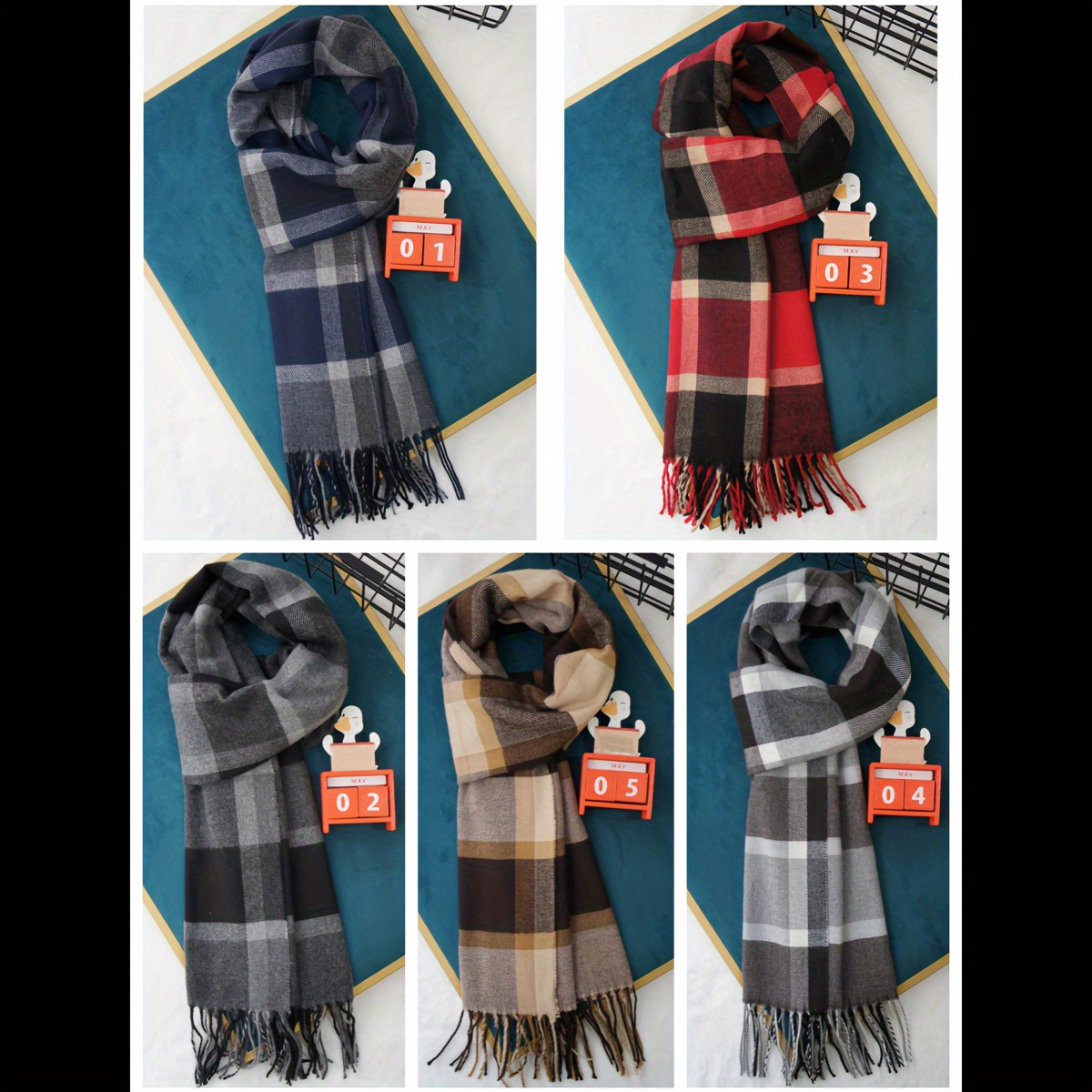 

A Multicolored Striped Checkered Cashmere Winter Shawl With Warm Woolen Scarf For Men And Women