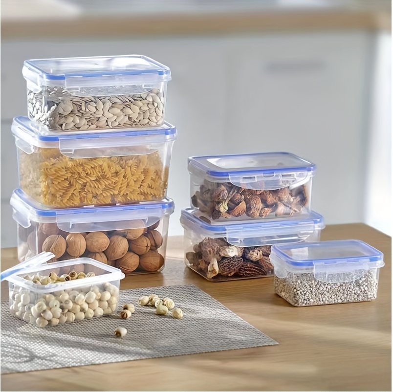 3pcs set airtight food storage containers with lids   proof   keeping box for cereal rice pasta tea nuts and coffee beans plastic food preservation   for home kitchen supplies details 4