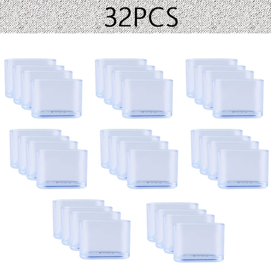 E-shop 32-er Pack strapazierfähige, rutschfeste Gummi-Stuhlfüßabdeckungen – verdickte PVC-Bodenschoner, geeignet für Möbel, Tische, Stühle als