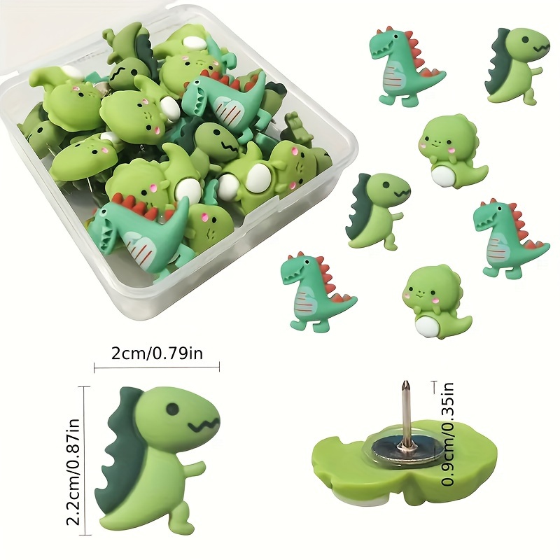 20 Pcs Cute Dinosaur Push Pins Set, Abs Plastic Decorative Thumbtacks For Cork Board, Photos, Maps, Home Office Supplies