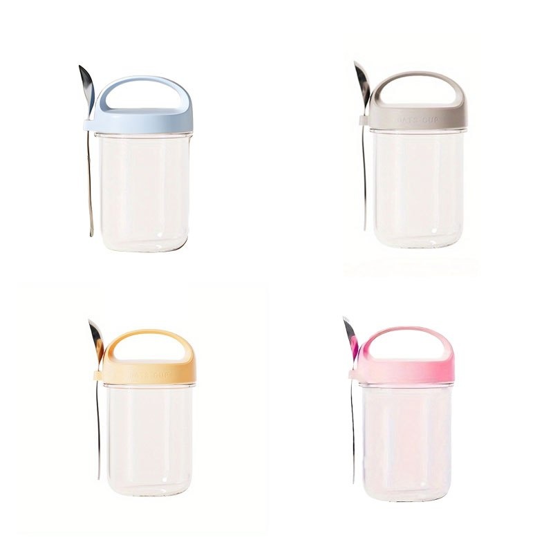 TEMU 4pcs Yogurt Cups, Glass Sealed Cans, Oat Cups, Milkshake Cups, Breakfast Cups, , Fruits, Vegetables, Milk, Salad, Yogurt, Meal Preparation