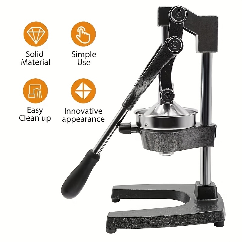 TEMU Large-capacity Heavy Duty Manual Juicer With Non-slip Base & Suction Cups - Heavy-duty Metal Citrus & Fruit Juicer Suitable For Lemons, Oranges,