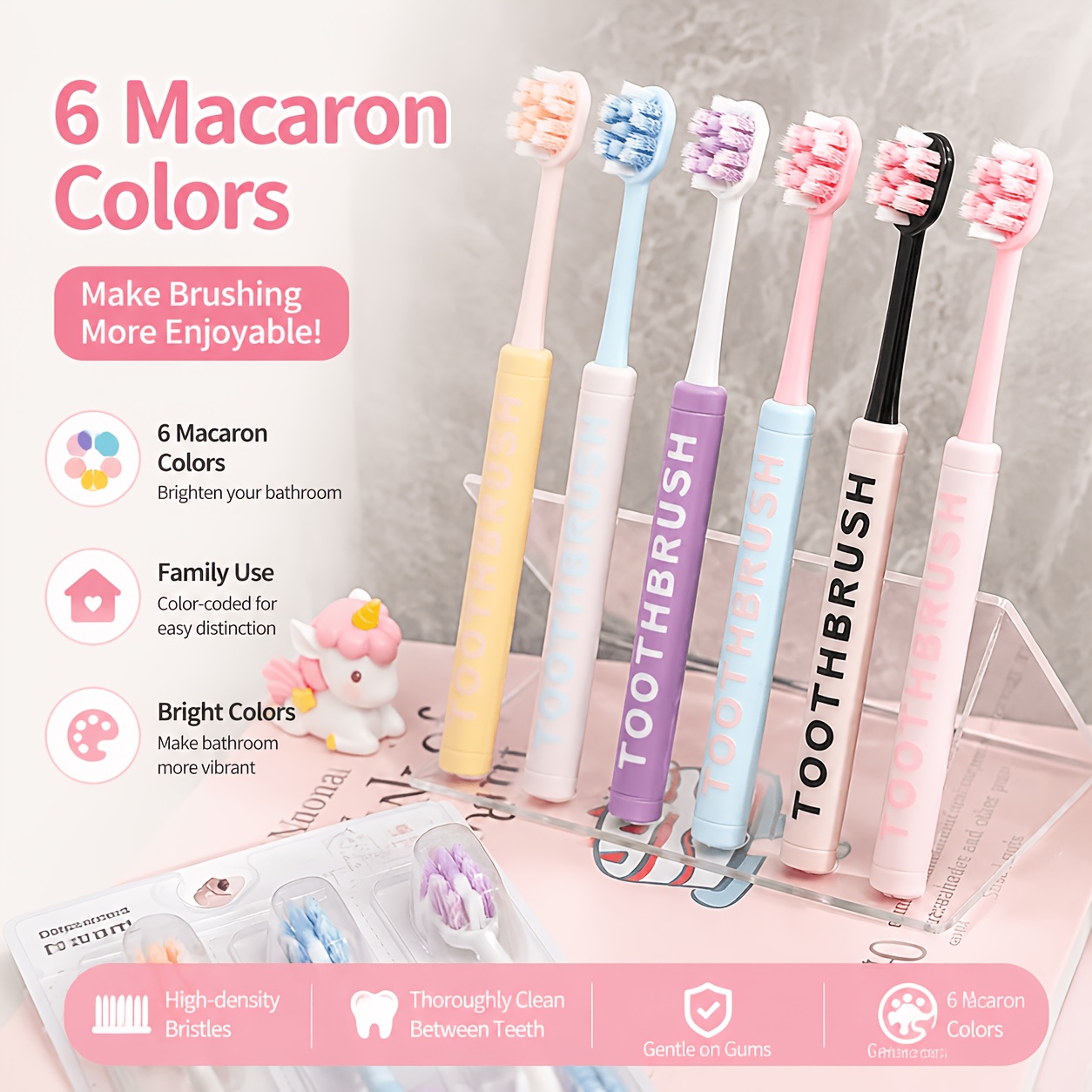 Cherry Blossom Toothbrush Set with Soft Bristles