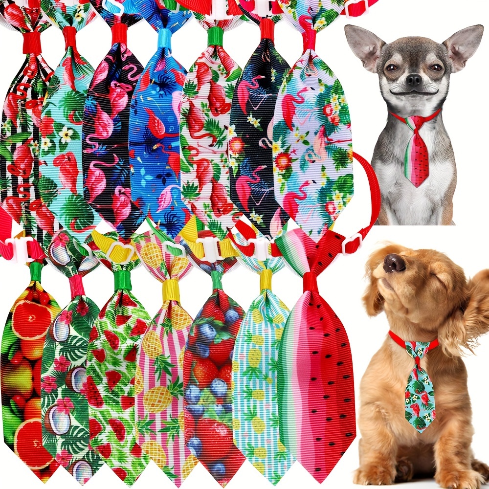 

10-piece Assorted Fruit & Flamingo Leaf Pet Ties - Detachable, Stylish Accessories For Dogs And Cats Pet Clothes And Accessories Pet Accessories Clothing