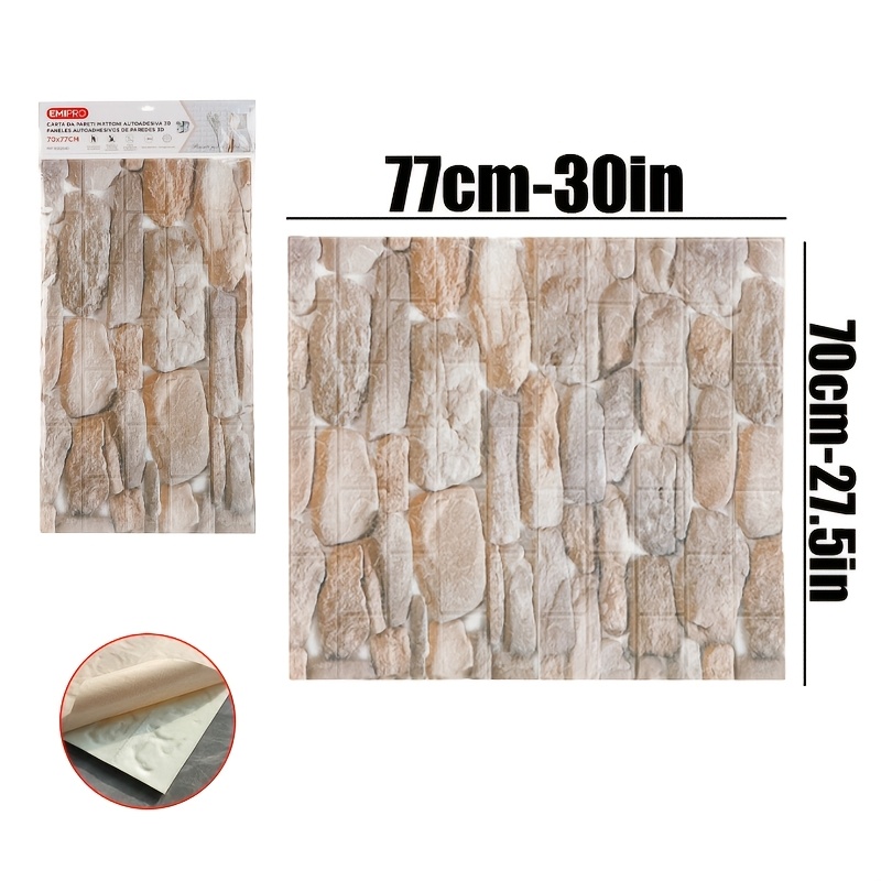 Image of Single " X 27.5" -pattern Self-adhesive Wall Sticker, Waterproof,, Impact-resistant, Soundproof Pvc Wall Decoration Sticker For Living Room, Dining Room, And Bedroom Wall Renovation