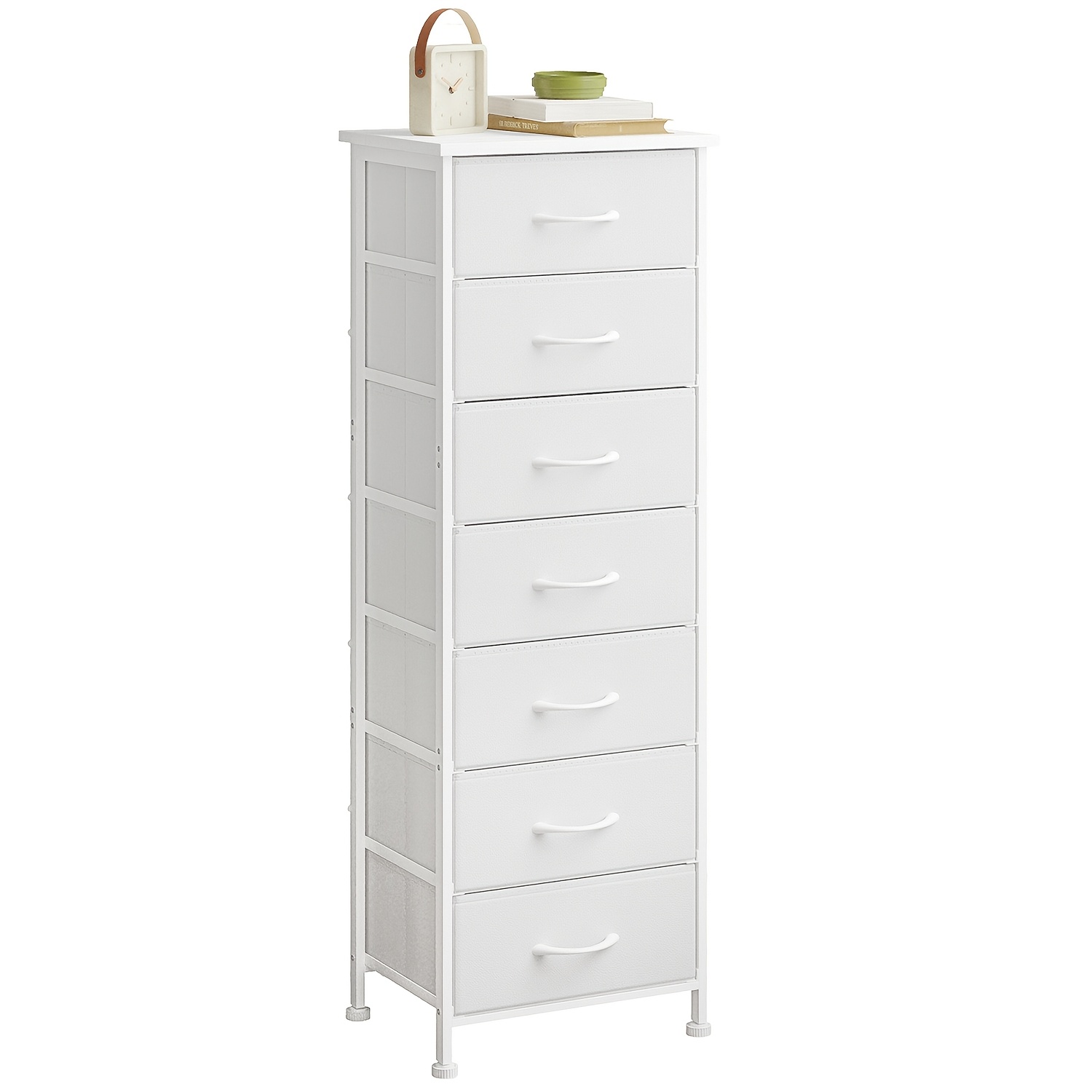 TEMU Com簷 Tomnk a 6/7 cassetti, Cassetti in tessuto a colonna singola, Mobiletto contenitore moderno e , Comodino, Installazione facile, Camera da