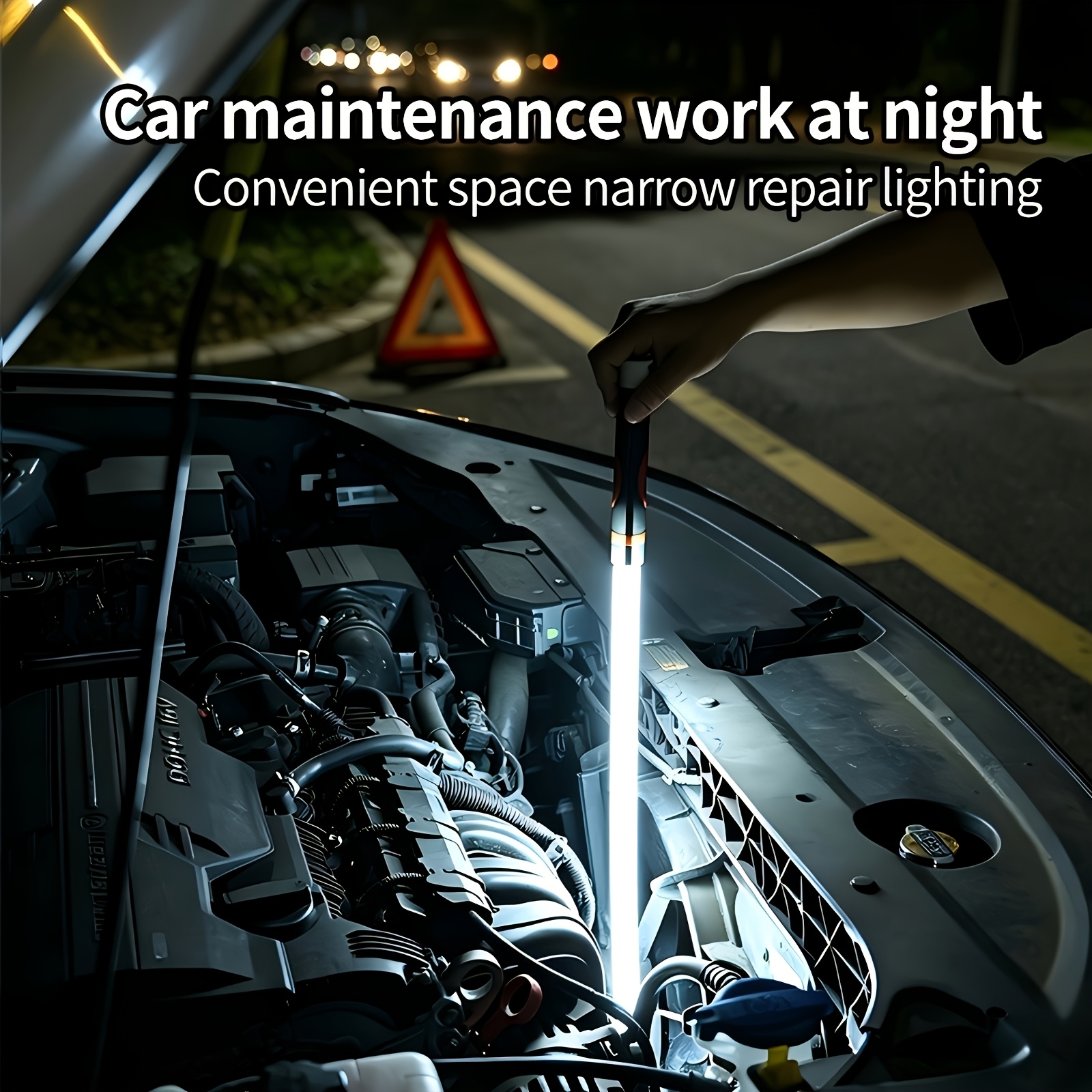TEMU Luces de trabajo para de coches, tiras de , linternas recargables multifuncionales flexibles, linternas, luces de emergencia, tiras de luz LED