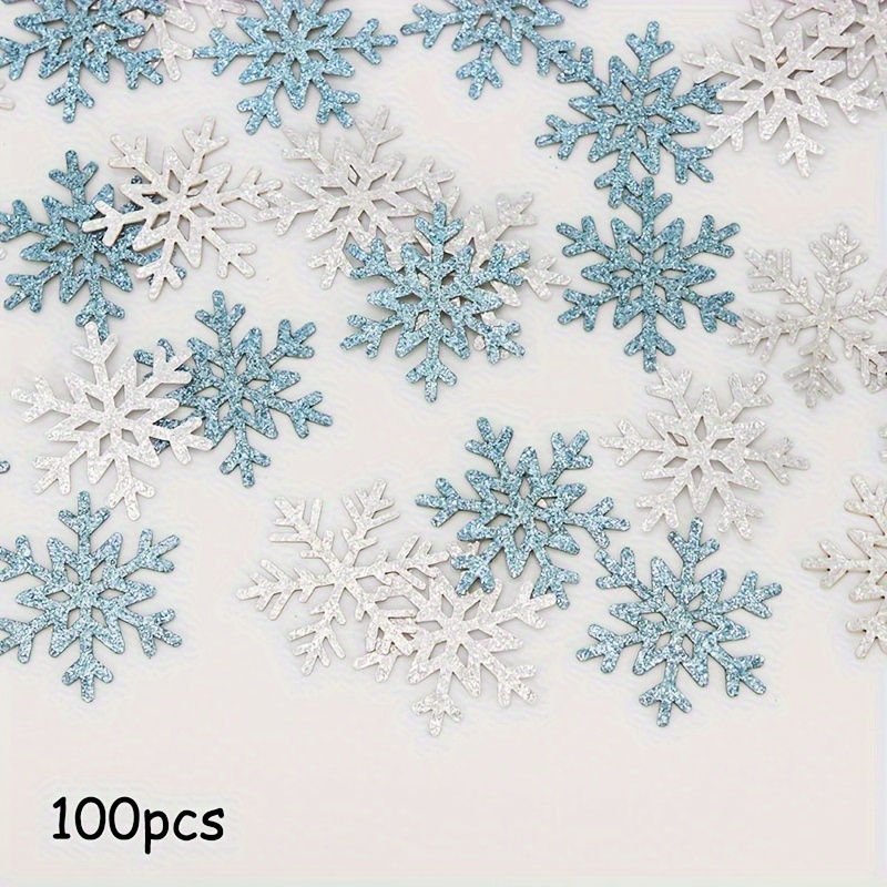 100pcs Of Snowflake Decorative Confetti, Perfect For Winter Snow-themed Parties, Birthdays, Weddings, Valentine's Day, And Christmas Table Decorations