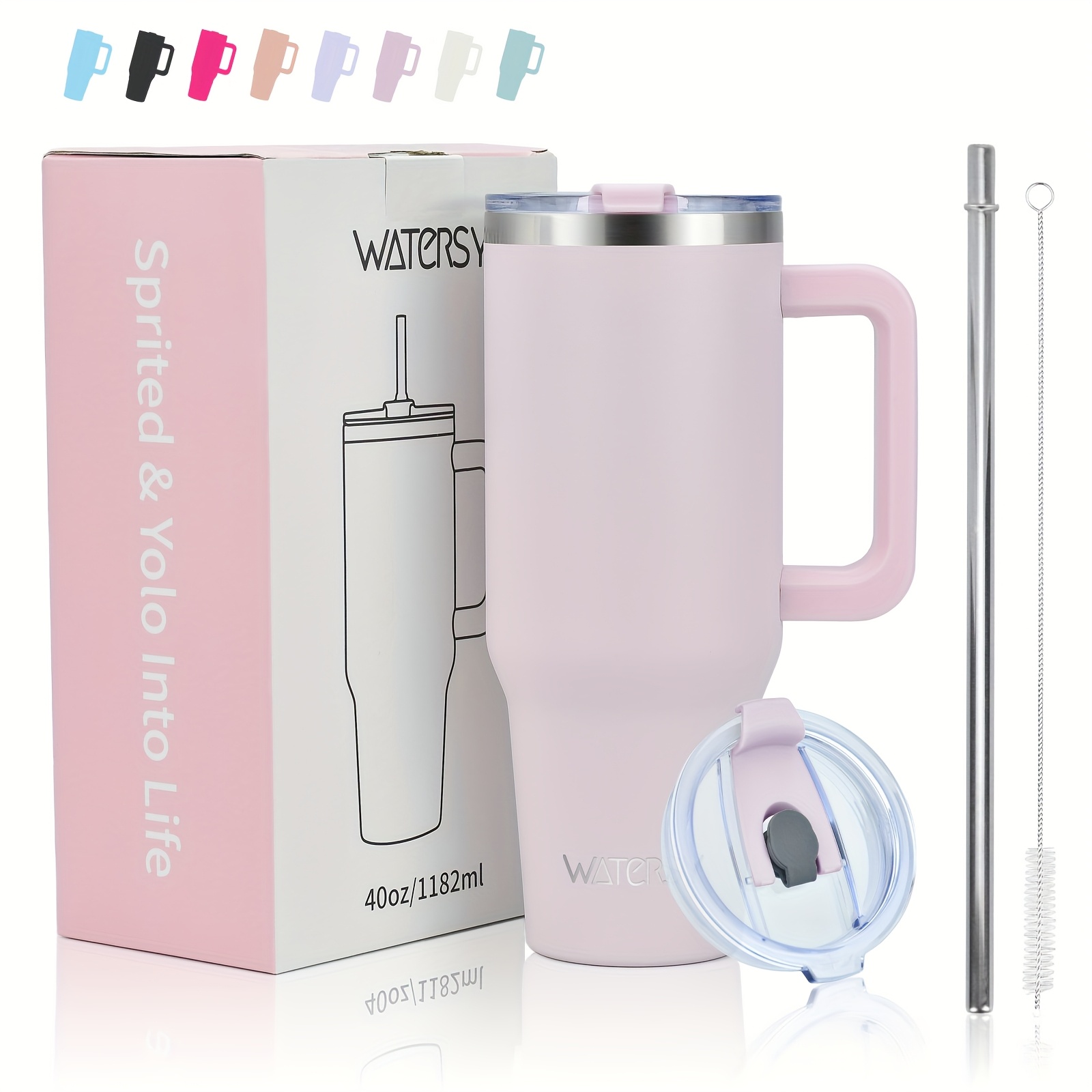 1개   30oz/40oz 커피 머그컵, 이중벽 스테인리스 스틸 진공 단열 머그컵, 손잡이와 빨대가 있는 휴대용 차량용 텀블러, 열매 머그컵, 뜨거운 및 차가운 음료용 커피 컵