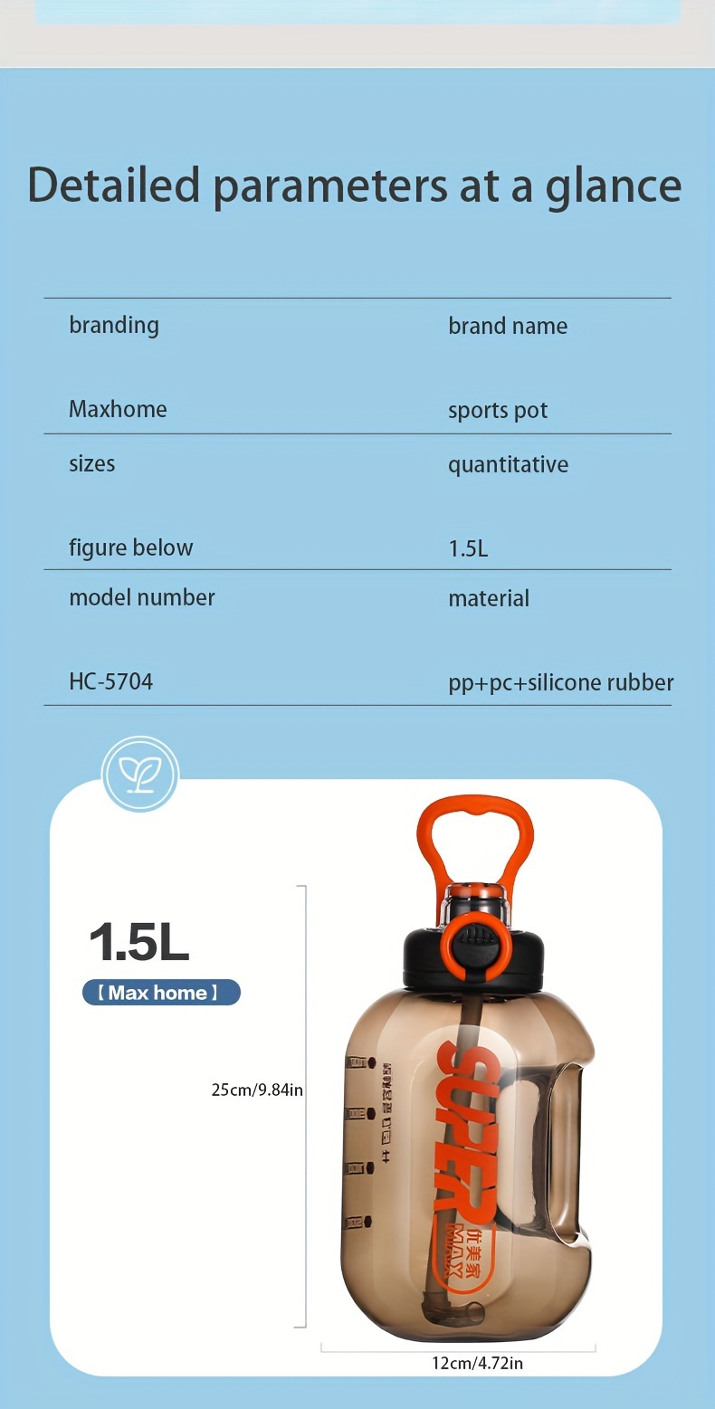 water bottle with straw large capacity summer sports water bottle high temperature resistant water bottle fitness jug details 7