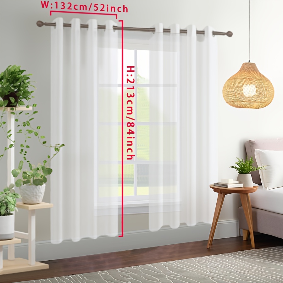 TEMU 2pcs Light Filtering Soft Curtains With Grommet Top For Kitchen, Bedroom And Living Room Home Decor