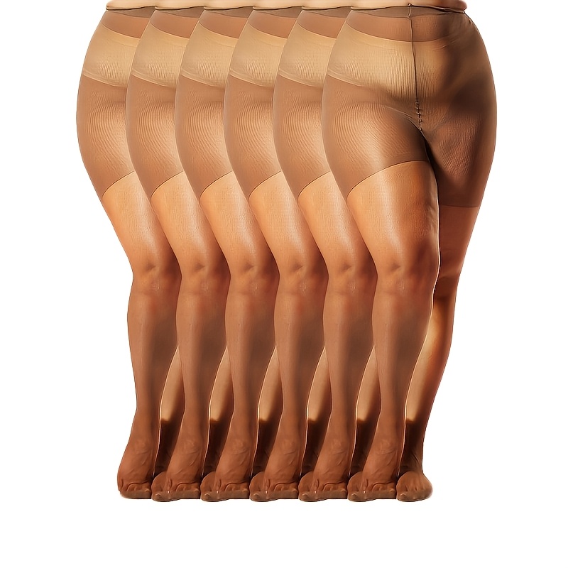 TEMU Lot de 6 paires de collants transparents ultra-fins, voilages, et -transparents pour femme, grande taille -6XL