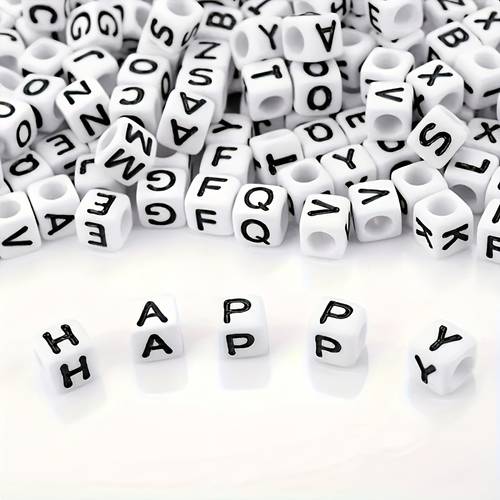 600pcs 6x6mm acrylic alphabet beads a z lowercase letters square cube spacer beads for making necklace bracelet earrings craft supplies small business crafters birthday gift