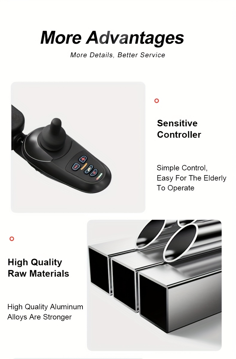a comfortable and safe   a portable electric wheelchair for   a 25   distance an all terrain electric wheelchair     and control Product details 6