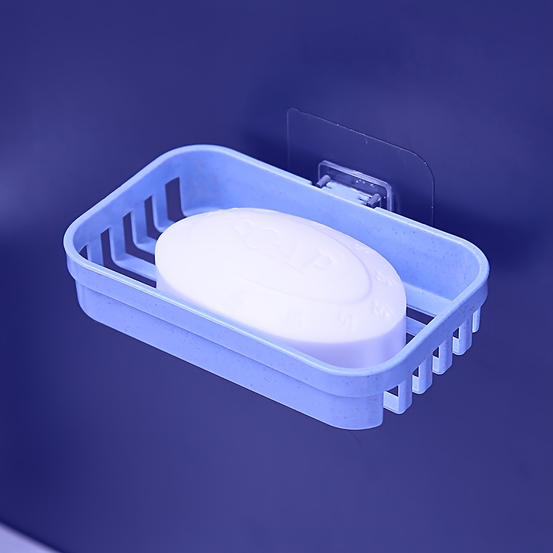 Punch-free Soap Box Wall Mounted Single Double Layer Suction Cup Wall Rack Bathroom Rack Kitchen Storage Box