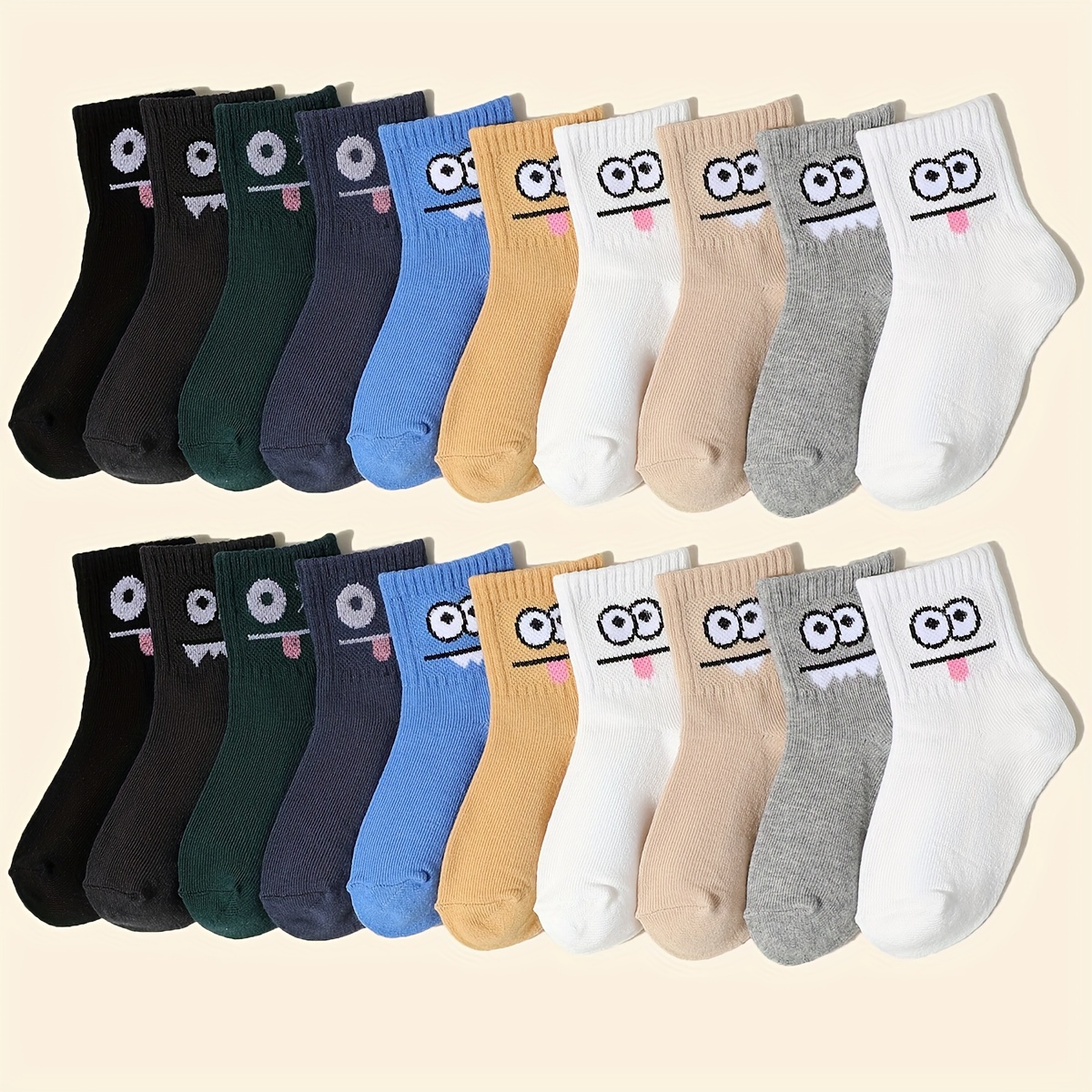Image of 10/20 Pairs Of And Baby Socks Cartoon Short Socks Mid-tube Socks