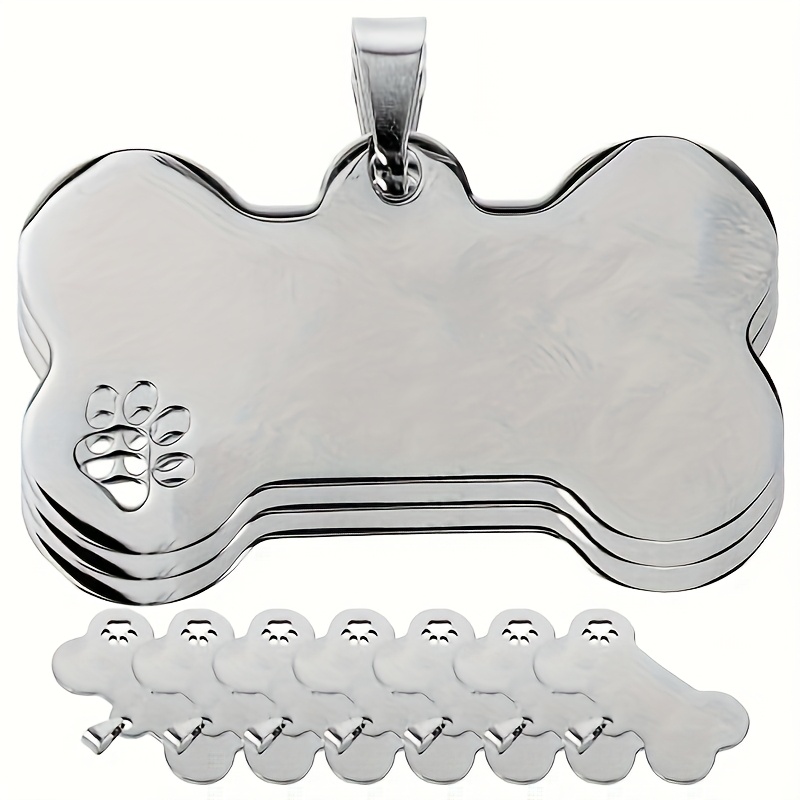 TEMU Set Of 10 Blank Dog Name Tags In A Bone Shape, Ideal For Engraving Personalized Identification For Puppies