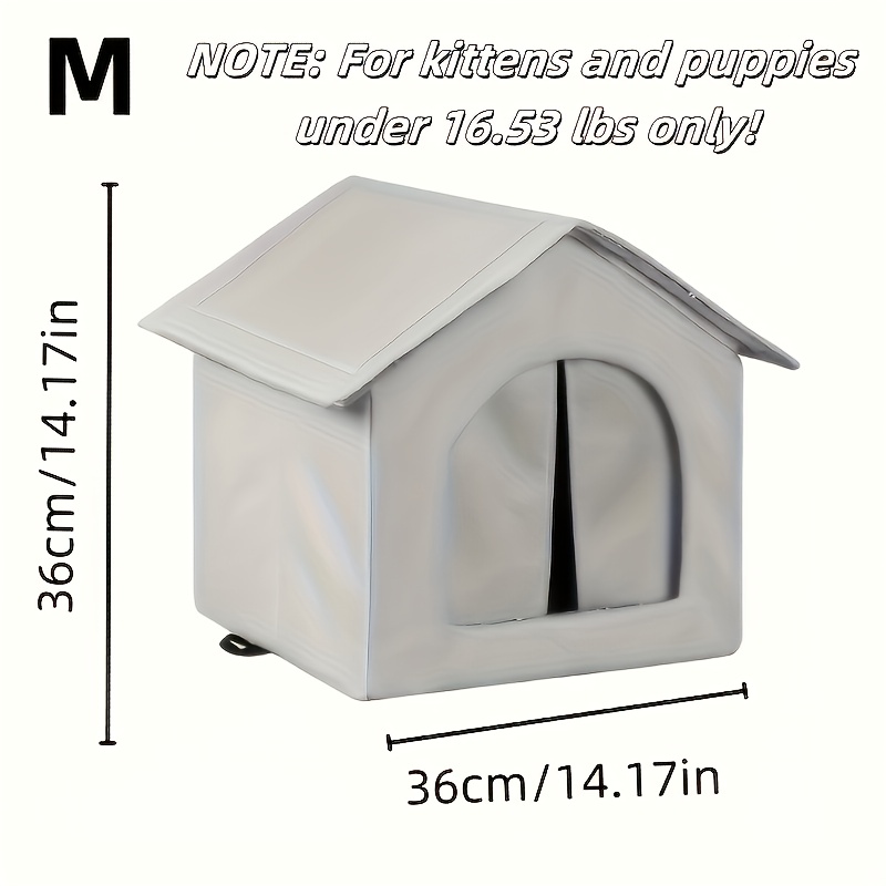 Outdoor Cat House Dog Shelter, 3 Sizes - Windproof Oxford Cloth Cat And Dog Rain Shelter, With Insulated Foam Layer And Pet Mat For Protection, Foldable And Easy To Assemble