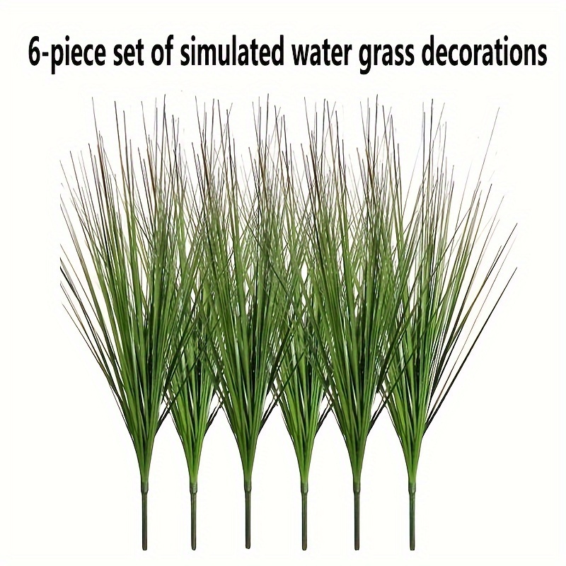 

6pcs, Artificial Plant Green Water Grass Suitable For Indoor And Outdoor Use, Faux Shrub Plants, Suitable For Homes, Offices, Living Rooms, Gardens, And Terraces Decor