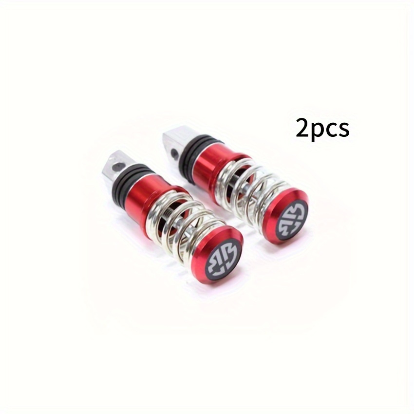 

2-piece Motorcycle Foot Pegs With Spring - Durable Aluminum Alloy, Perfect For Street Bikes & Scooters