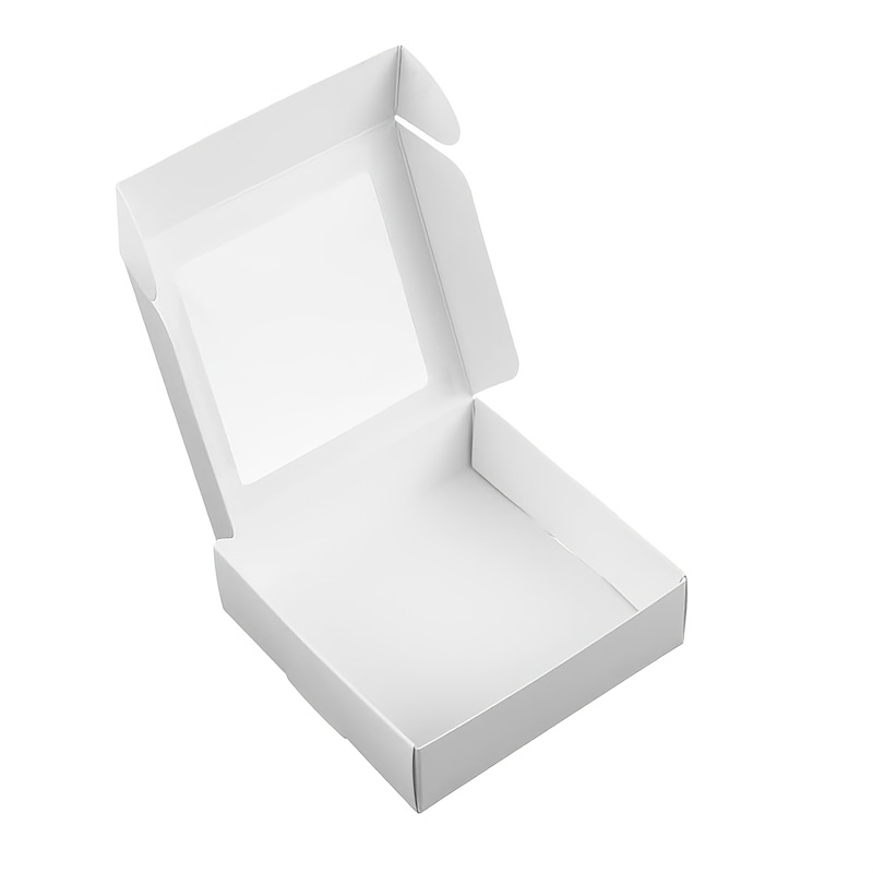 TEMU 20 Stück 4X4 Zoll Kraftpapier Geschenkboxen mit transparentem PVC-Fenster, faltbare Aufbewahrungsboxen für kleine Gegenstände, Schmuck,