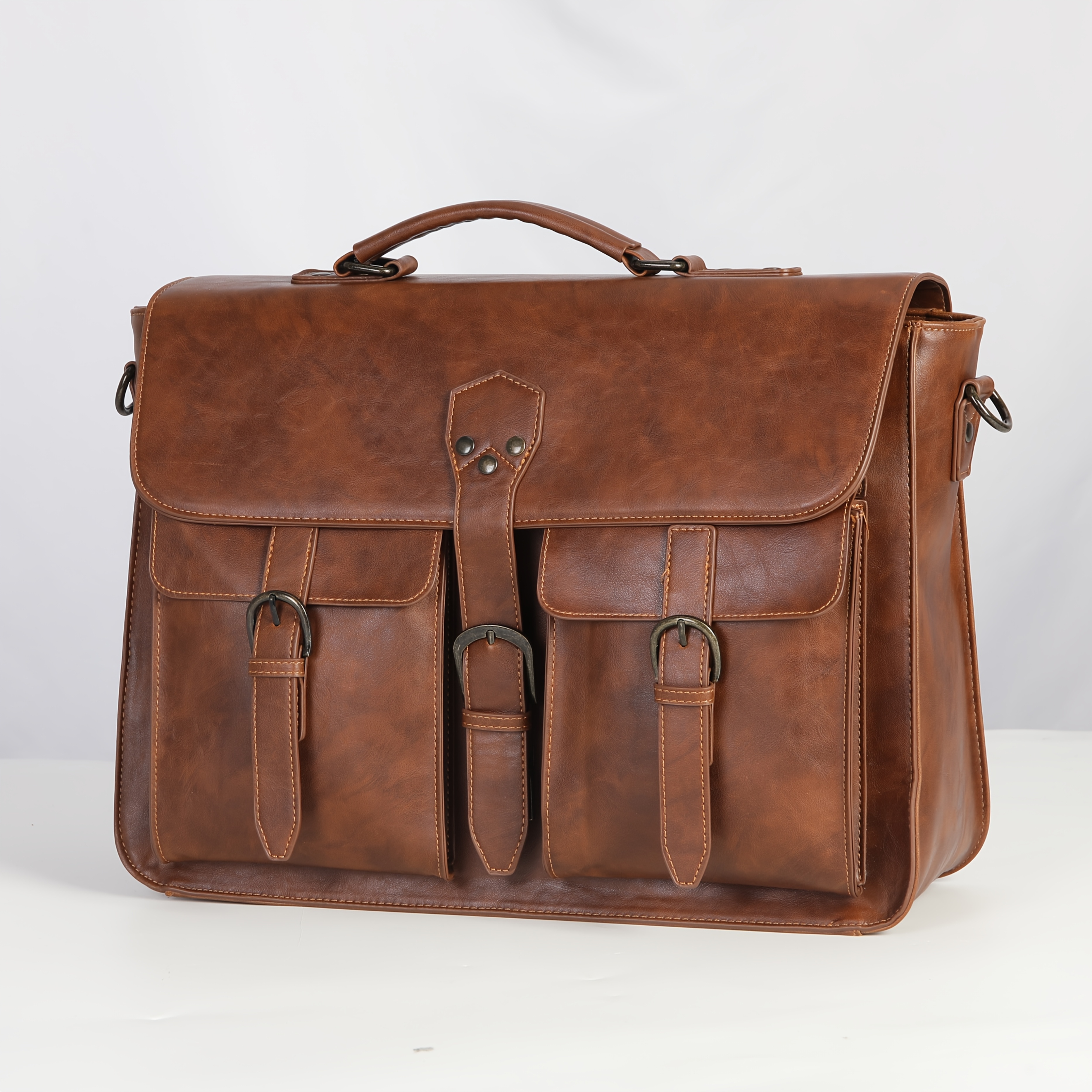 E-shop RAINSMORE Aktentasche Herren Laptoptasche 15,6 Zoll PU-Leder Umhängetasche Business-Arbeits-Tasche Schultertasche für Business Schule , , Retro