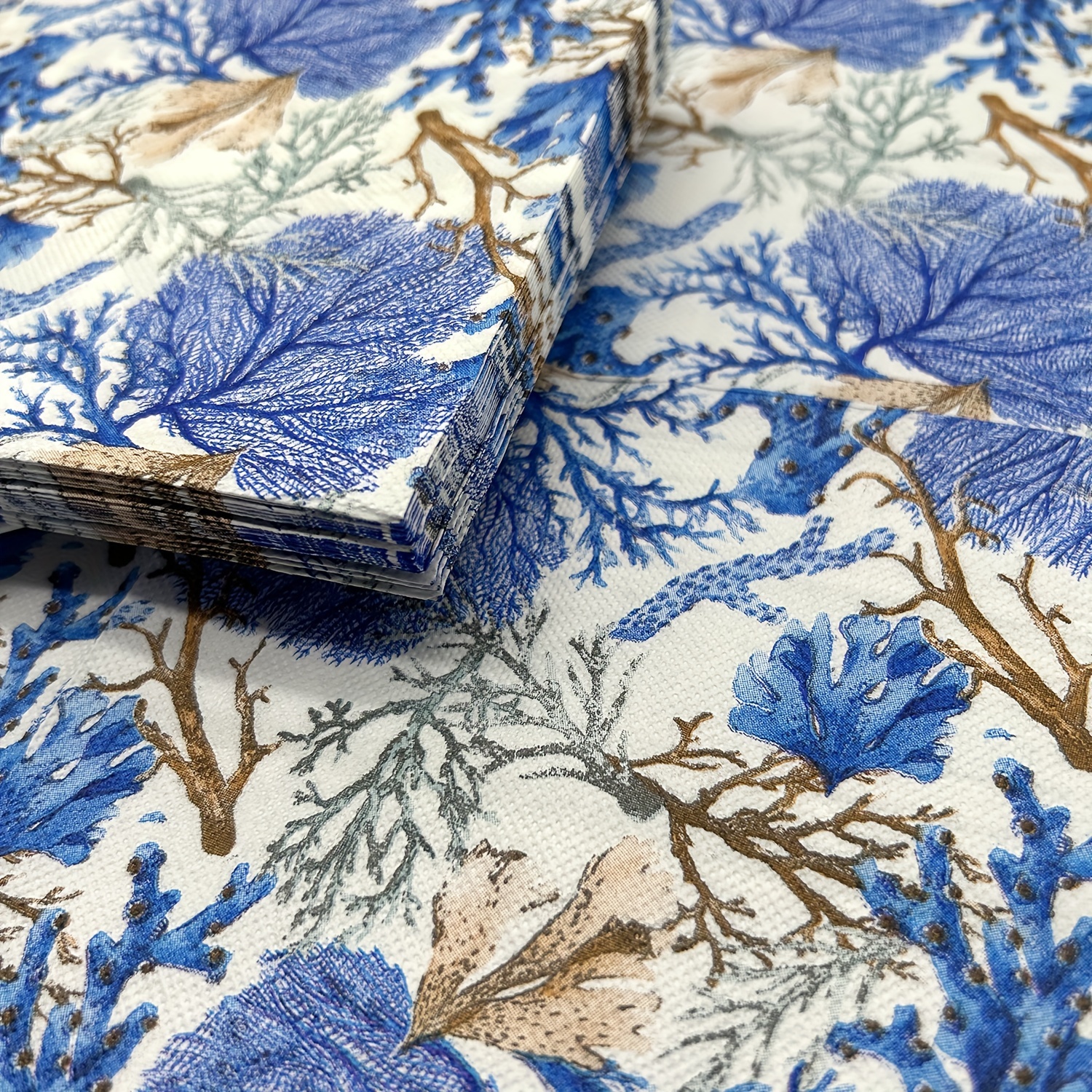 TEMU 1 Packung/20 Blatt, farbenfrohe Servietten mit Korallenbaum-Design, quadratische Servietten mit 13 * 13 Zoll, Einweg-Servietten mit Doppel-Layer