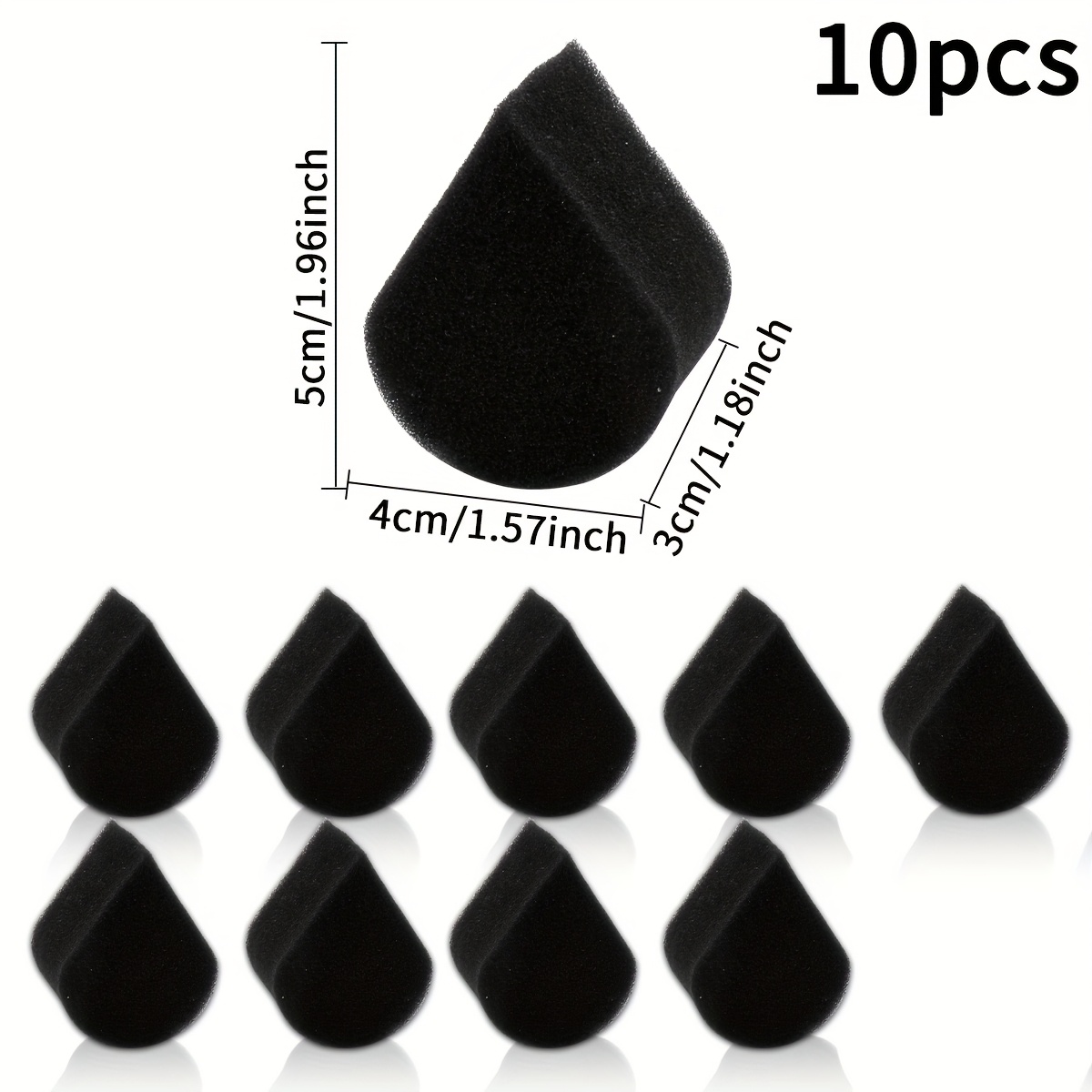 TEMU 10pcs Éponge en Caoutchouc Noir Haute | de pour un Cosmétique et Application d'Art Corporel - Idéal pour les Loisirs Créatifs pour Adultes,