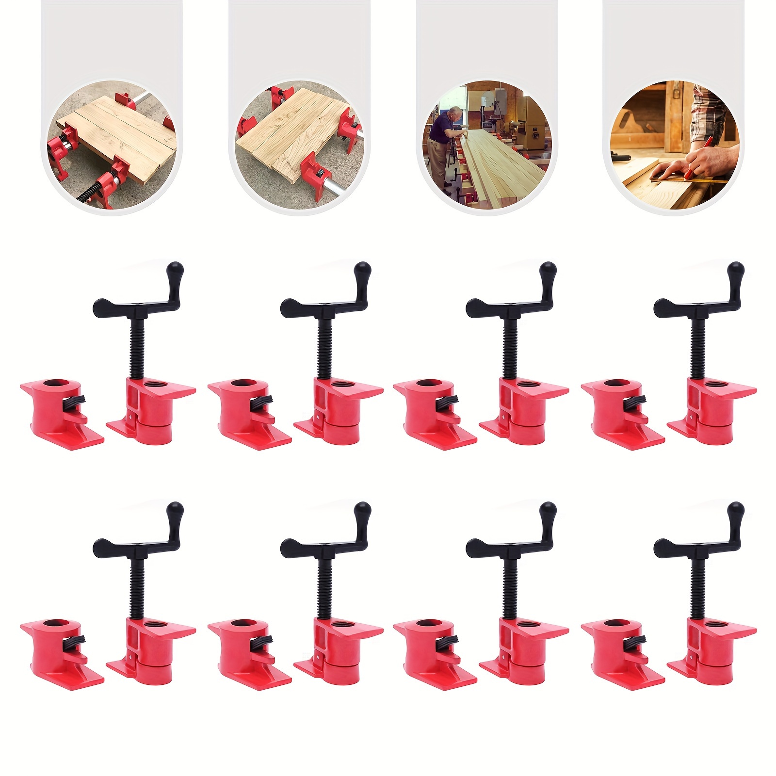 TEMU 8 pièces de pinces à tube en fonte robustes 3/4" avec poignées ergonomiques et mâchoires réglables - Pinces à ressort haute pression pour