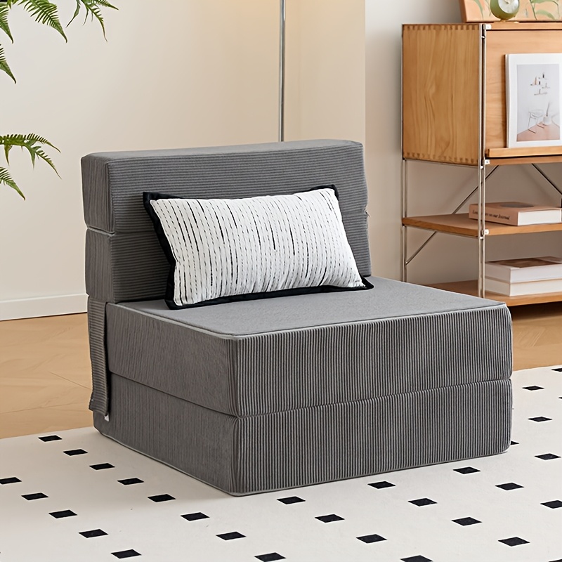 składana   rozkładana z ulepszoną poduszką, nowoczesna wygodna   z tkaniny lnianej, składana   z pianki memory foam, do salonu, sypialni, wygodna podłoga,  