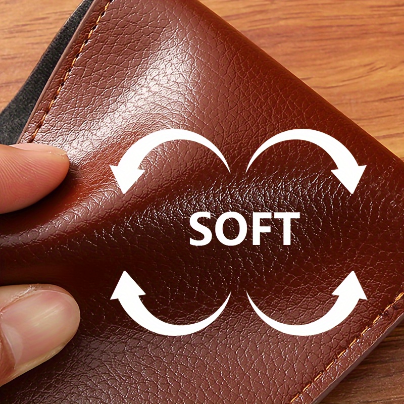 1pc Men's PU Leather Wallet, Large Capacity Vintage Wallet, Ideal Gift For Dad Or Grandpa